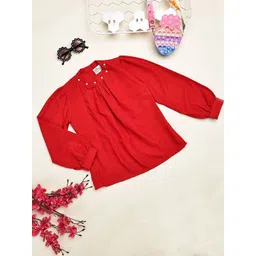 Cutiekins Girls Round Neck Cuffed Sleeves Casual Top-picture-16