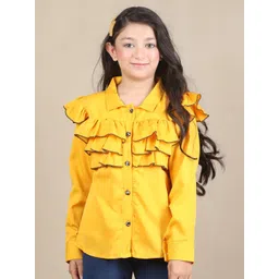 Cutiekins Girls Shirt Style Solid Ruffles Top-picture-42