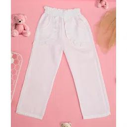 Cutiekins Lycra Woven Solid Pants - Off White-picture-15