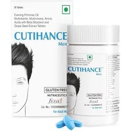 Cutihance Men Tablet, Hair Growth Supplement Complex with Evening Primrose Oil, Multivitamin, Multimineral, Amino Acids, Grape Seed Extract, Beta-Sitosterol, Tablets, For Strong and Shiny Hair-picture-10
