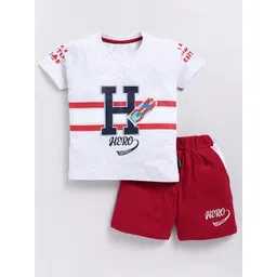 Cutopies Boys Printed Pure Cotton T-shirt With Shorts-picture-37