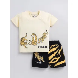 Cutopies Boys Printed Pure Cotton T-shirt With Shorts-picture-44