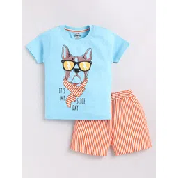 Cutopies Boys Printed Pure Cotton T-shirt With Shorts-picture-51