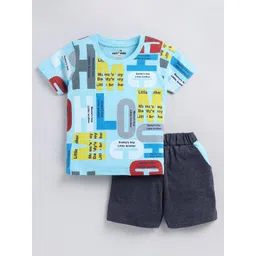 Cutopies Boys Printed Pure Cotton T-shirt With Shorts-picture-17