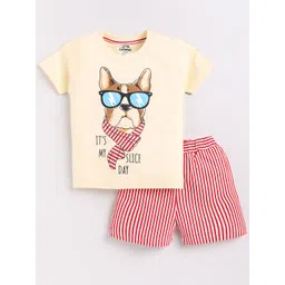 Cutopies Boys Printed Pure Cotton T-shirt With Shorts-picture-12