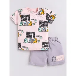 Cutopies Boys Printed Pure Cotton T-shirt With Shorts-picture-25