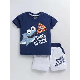 Cutopies Boys Printed Pure Cotton T-shirt With Shorts image 1