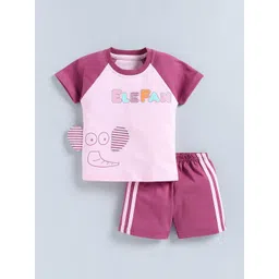 Cutopies Unisex Kids Pure Cotton Printed T-shirt With Shorts-picture-34