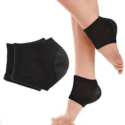 Cybersnc 1 Pairs Silicone Gel Heel Socks, Moisturizing Heel Socks for Dry Hard Cracked Heel, Moisture Socks For Women Dry Feet, Moisturizing Spa Socks Open Toe Socks for Foot Care (Black-01)-picture-10