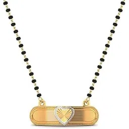 cygni bangles Elegant Gold and Diamond Mangalsutra with Black Beads and Intricate Leaf Design (M-013)-picture-21