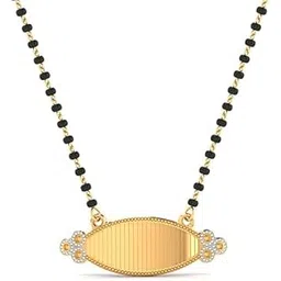 cygni bangles Elegant Gold and Diamond Mangalsutra with Black Beads and Intricate Leaf Design (M-016)-picture-18