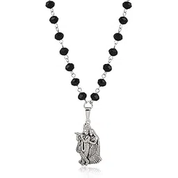 czardonic Croscut Lord Krishna-Radha Silver Stainless Steel Pendant Chain For all Men and Women | Stylish & Fancy Neckpiece for All Ocassion-picture-55