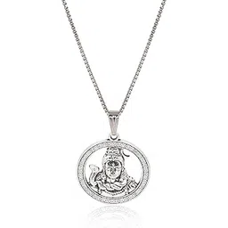 czardonic Shivji Silver Religious Pearl Stainless Steel Pendant Neckpiece | Certified & Authentic Neckpiece | Stylish & Fancy Necklace for All Men & Women-picture-49