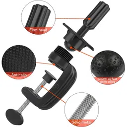 d-divine Wig Mannequin Head Stand, 1 Pack Cosmetology Manikin Stand Mannequin Head Holder Clamp Black image 3