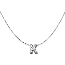 d dreamrax Letter K - Diamond Silver Pendant Necklace Jewellery for Women, Best Gift for Girl, Girlfriend, Wife and Sister-picture-42