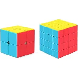D ETERNAL Kid Cube Combo Bundle Set Of 2X2 4X4 High Speeed Stickerless Magic Cube Puzzle Game Toy (Combo Of (2X2+4X4))-image-10