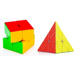 d eternal Speed Cube Combo Set of 2x2 and Pyraminx Pyramid Triangle Magic Puzzle image 1