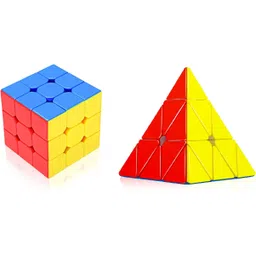 Speed Cube Combo Set Of 3x3 And Pyraminx Pyramid Triangle Stickerless Puzzle Toy-image-39