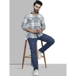 D Finish Men Cotton Checked Oversized Casual Shirts image 2
