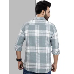 D Finish Men Cotton Checked Oversized Casual Shirts image 4