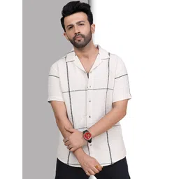 D Finish Men Smart Checked Cotton Shirt-picture-12