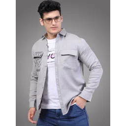 D Finish Men Smart Fit Abstract Printed Spread Collar Cotton Casual Shirt-picture-33