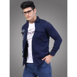 D Finish Men Smart Fit Abstract Printed Spread Collar Cotton Casual Shirt-picture-35