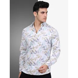 D Finish Men Smart Fit Floral Printed Spread Collar Cotton Casual Shirt-picture-29