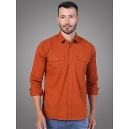 D Finish Men Smart Fit Solid Spread Collar Cotton Casual Shirt-picture-36