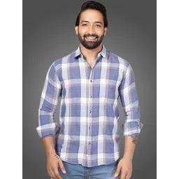 D Finish Men Smart Tartan Checks Checked Casual Shirt-picture-37