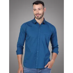 D Finish Men Solid Spread Collar Cotton Casual Shirt-picture-18