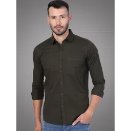 D Finish Men Solid Spread Collar Cotton Casual Shirt-picture-20