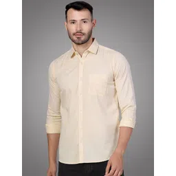 D Finish Men Solid Spread Collar Cotton Casual Shirt-picture-21