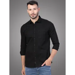 D Finish Men Solid Spread Collar Cotton Casual Shirt-picture-23