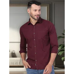 D Finish Smart Fit Spread Collar Pure Cotton Casual Shirt-picture-32