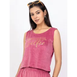 D-LINE Print Velvet Crop Top-picture-30