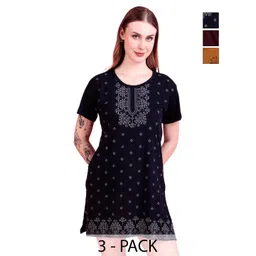 D-LINE Women Pack Of 3 Floral Printed Dress-picture-13