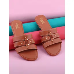 D LORZERI Women Textured Open Toe Flats with Buckles with Buckle-picture-33