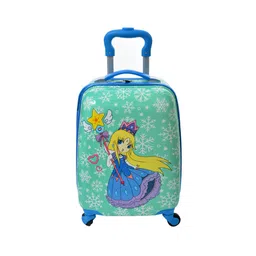 d paradise Small Cabin Suitcase (32 cm) 4 Wheels - Kids 17 Inch cute doll girl Cartoon Print Trolley Bag Suitcase for Girls& Boy - Blue-picture-16