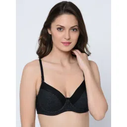 Da Intimo Black Cotton Striped Push-Up Bra-picture-39