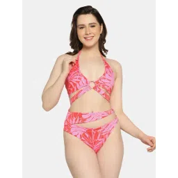 Da Intimo Pink & Red Printed Swimwear-picture-41