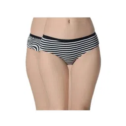 Da Intimo White & Black Striped Reversible Bikini Panty (Pack of 2)-picture-16