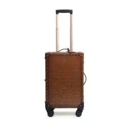 da milano Men Genuine Leather Typographic Pattern Trolley Bag -picture-11