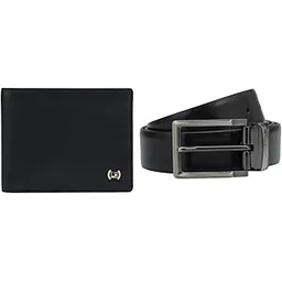 da milano Premium Gift Set for Men | Leather Wallet & Belt Combo - Black-picture-13
