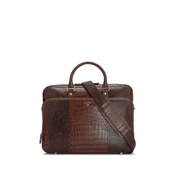 Da Milano Unisex Textured Leather Laptop Bag-picture-23