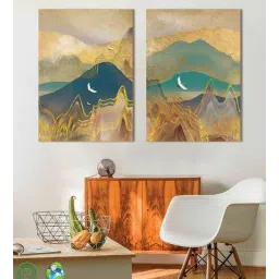 da monica Abstract blooming landscape Canvas Teakwood And MDF Framed Landscape Art Panel-picture-13