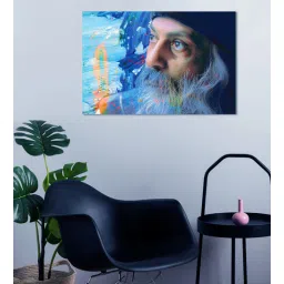 da monica Osho Multicolour Canvas Teakwood And MDF Framed Spiritual Art Print-picture-29