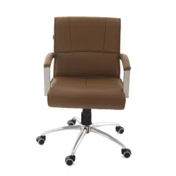 Da URBAN Milan Beige Mid Back Revolving Leatherette Ergonomic Home & Office Executive Chair-picture-13