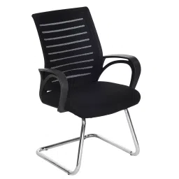 Da URBAN Tulip Black Mid Back Mesh Heavy Duty Metal Frame Office Visitor / Study Ergonomic Chair-picture-42