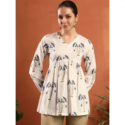 Da Vastraagaar Floral Print Cotton Peplum Top-picture-20